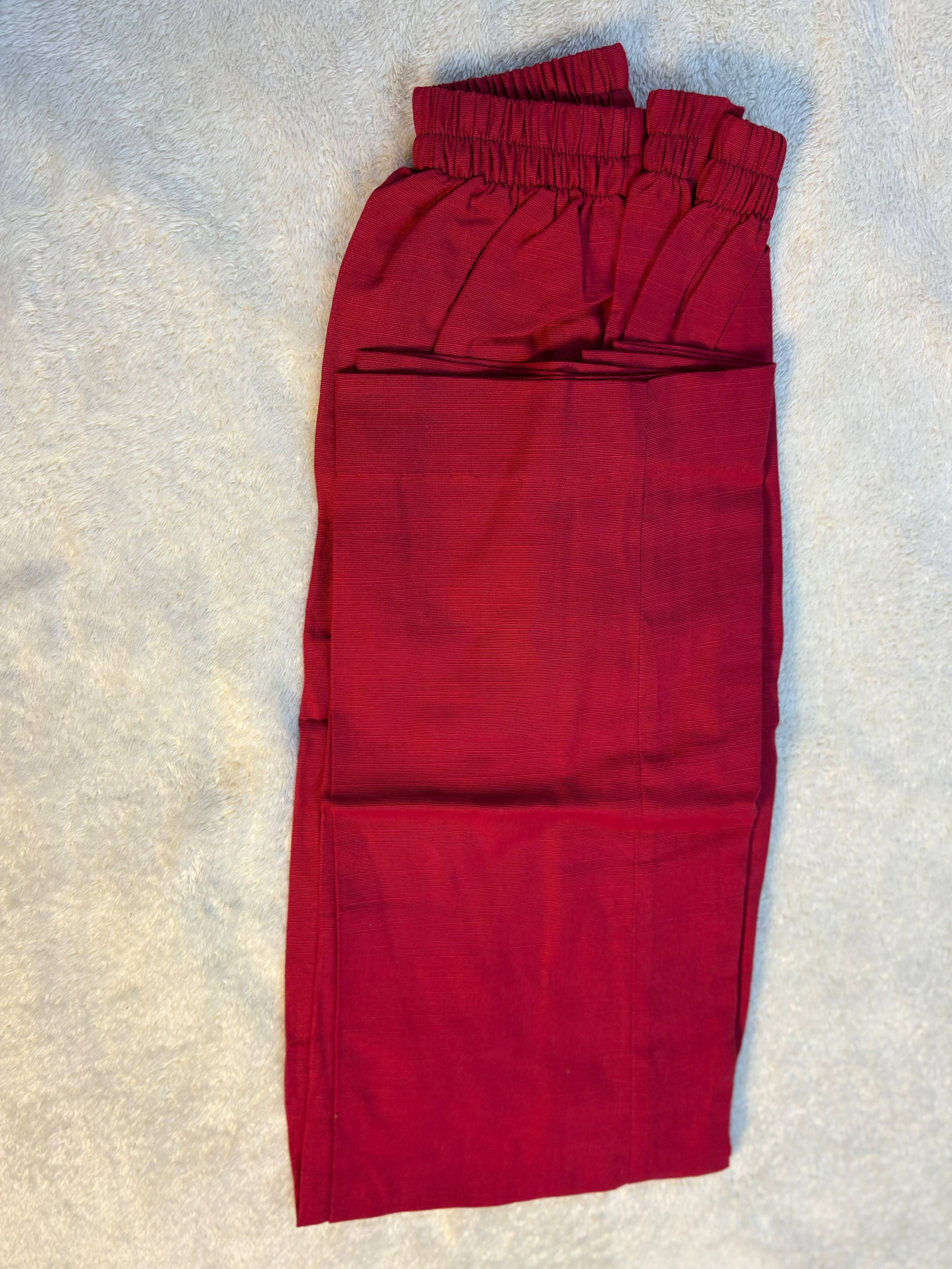 Anarkali: Deep Red Embroidered Three-Piece Suit
