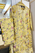 Ziya : Lime Green Floral Embroidered Three-Piece Suit
