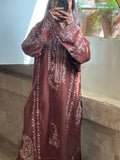 Meher : Mocha Brown Embroidered Three-Piece Suit