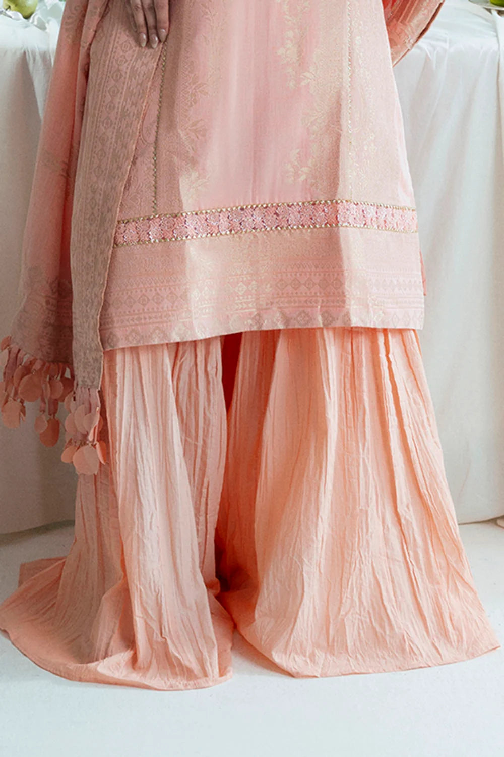 GulAhmed Ideas – Blush Pink Embroidered 3 Piece Suit