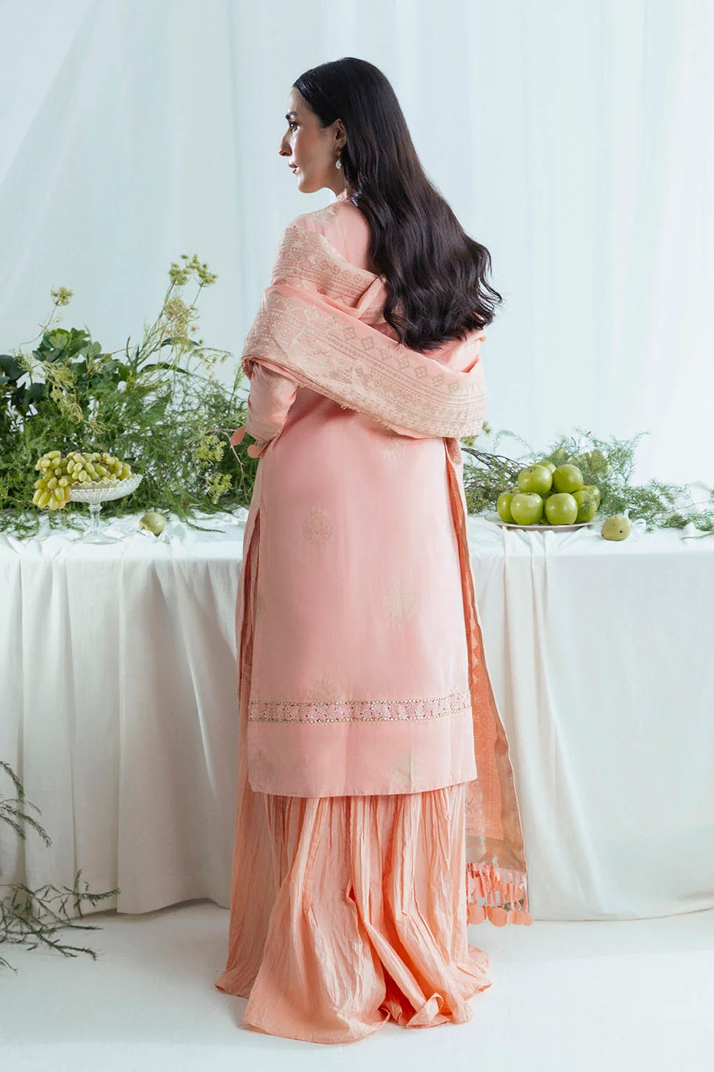 GulAhmed Ideas – Blush Pink Embroidered 3 Piece Suit